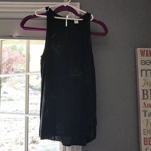 Dark grey floral tank top!